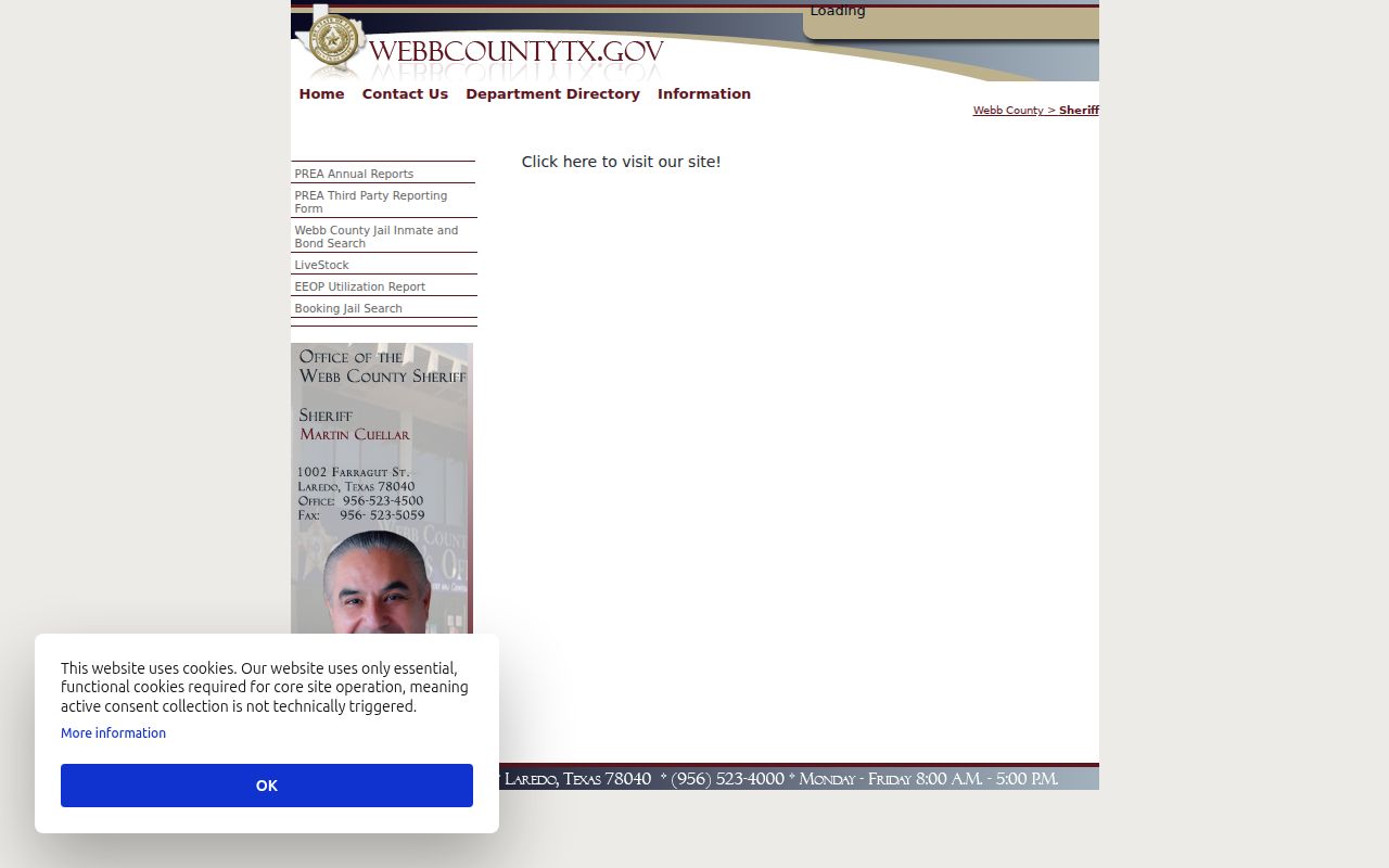 Webb County Sheriff arrest and custody lookup links